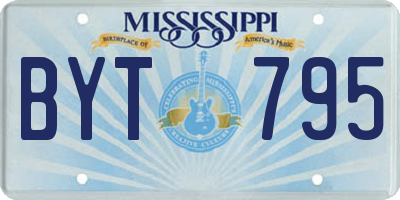 MS license plate BYT795
