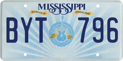 MS license plate BYT796