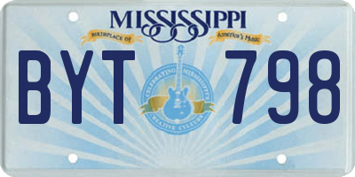 MS license plate BYT798