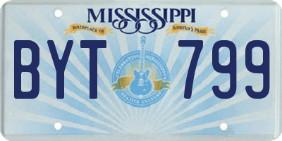 MS license plate BYT799