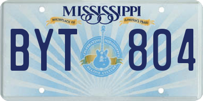 MS license plate BYT804
