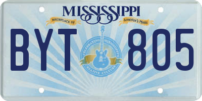 MS license plate BYT805