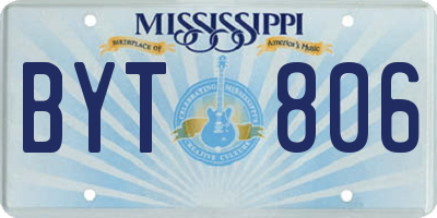 MS license plate BYT806