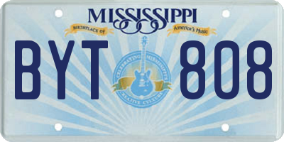 MS license plate BYT808