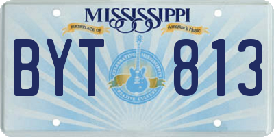 MS license plate BYT813