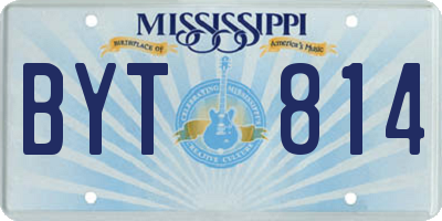 MS license plate BYT814