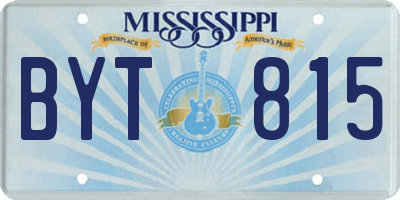 MS license plate BYT815