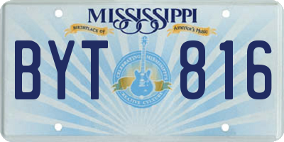 MS license plate BYT816
