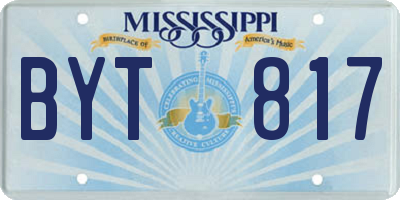 MS license plate BYT817