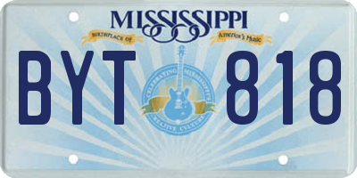 MS license plate BYT818