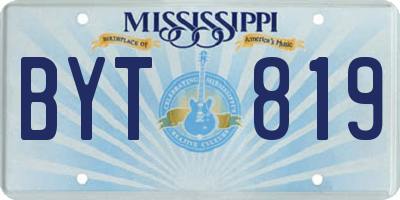 MS license plate BYT819