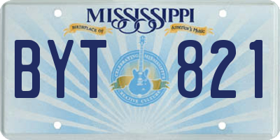 MS license plate BYT821