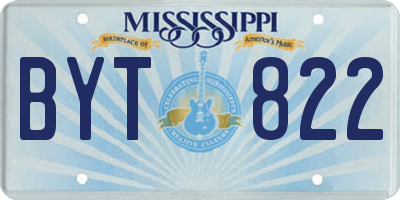 MS license plate BYT822