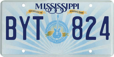 MS license plate BYT824