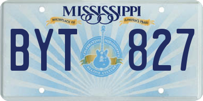 MS license plate BYT827
