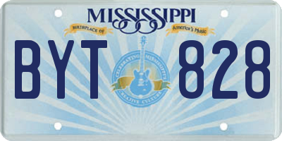 MS license plate BYT828