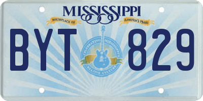 MS license plate BYT829