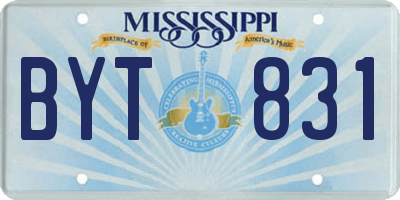 MS license plate BYT831
