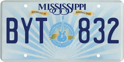 MS license plate BYT832