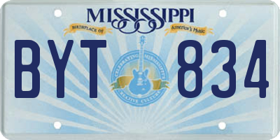 MS license plate BYT834