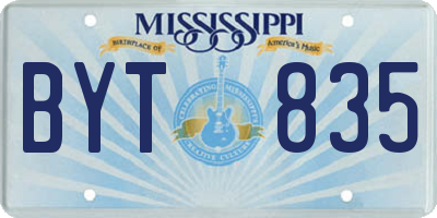 MS license plate BYT835