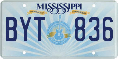 MS license plate BYT836