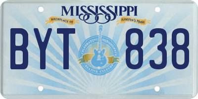 MS license plate BYT838