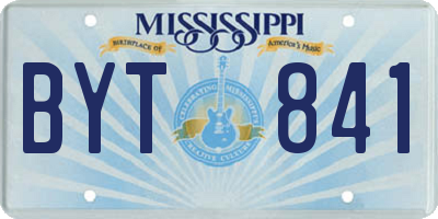 MS license plate BYT841