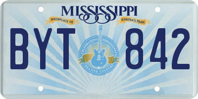 MS license plate BYT842