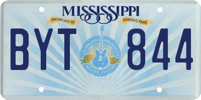 MS license plate BYT844