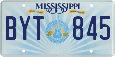 MS license plate BYT845