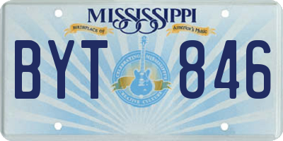 MS license plate BYT846