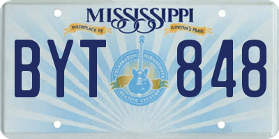 MS license plate BYT848