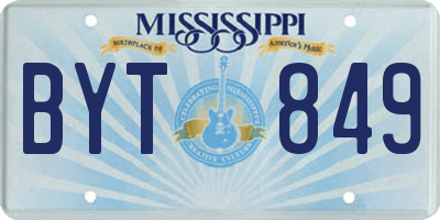 MS license plate BYT849
