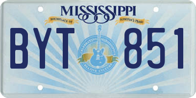 MS license plate BYT851