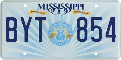 MS license plate BYT854