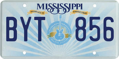 MS license plate BYT856