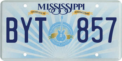 MS license plate BYT857
