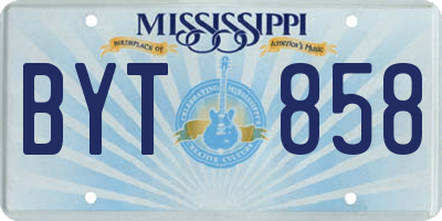 MS license plate BYT858