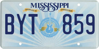 MS license plate BYT859