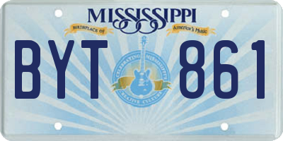 MS license plate BYT861