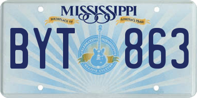 MS license plate BYT863