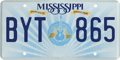 MS license plate BYT865