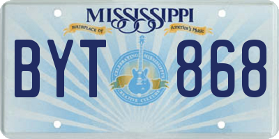MS license plate BYT868