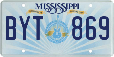 MS license plate BYT869