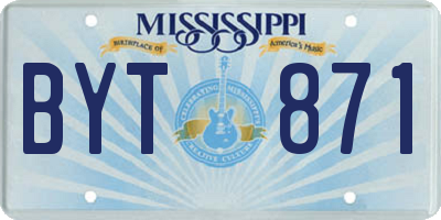 MS license plate BYT871