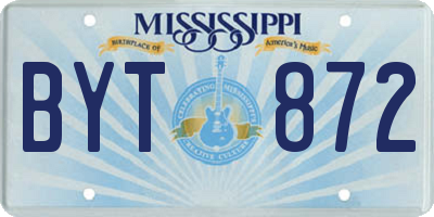 MS license plate BYT872