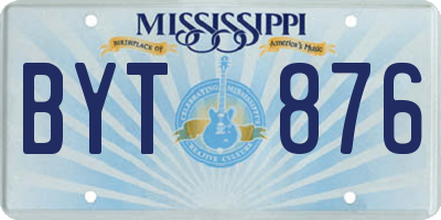 MS license plate BYT876