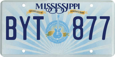 MS license plate BYT877