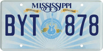 MS license plate BYT878
